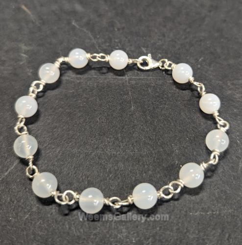 White Moonstone Bracelet by Navada Swan
